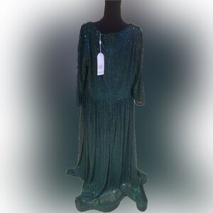 Lucky in Love Shimmering Green Formal Gown